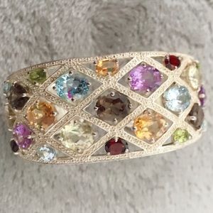🚫🚫SOLD🚫🚫Sterling Silver Gemstone Cuff Bracelet